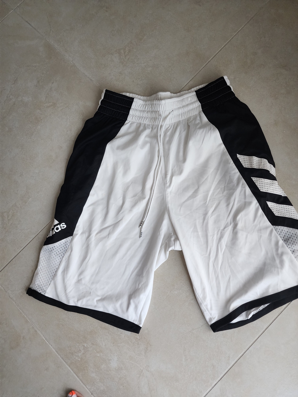 adidas White & Black Athletic Basketball Shorts